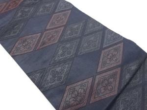 菱に変わり花模様織出し名古屋帯